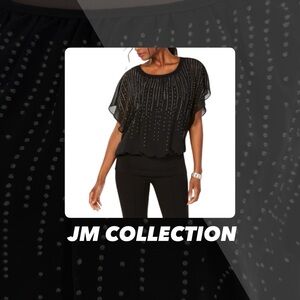 NWT JM Collection Jewel Embellished Top